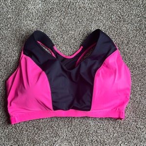 Lane Bryant pink and black sports bra